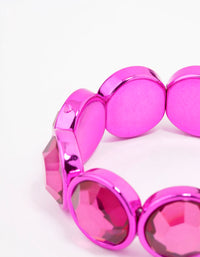 Fuchsia Chunky Diamante Stretch Bracelet - link has visual effect only