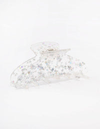 Clear Glitter Hair Claw Clip - link has visual effect only