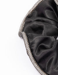 Black Fabric Diamante Hair Scrunchie - link has visual effect only