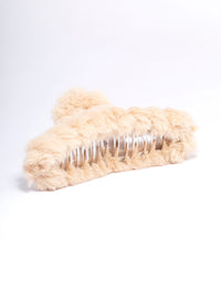 Neutral Faux Fur Hair Claw Clip - link has visual effect only