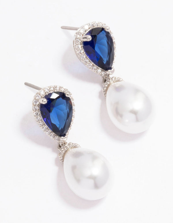 Silver & Pearl Drop Earrings