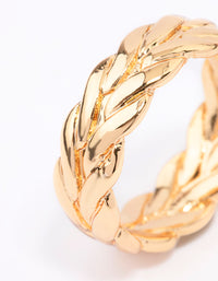 Gold Plated Leaf Band Ring - link has visual effect only