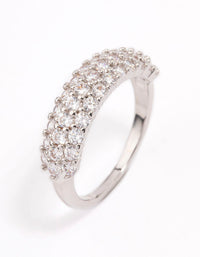 Silver Slim Cubic Zirconia Band Ring - link has visual effect only