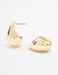 Gold Plated Brass Polished Hoop Earrings - link has visual effect only