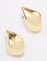 Gold Plated Brass Polished Hoop Earrings - link has visual effect only