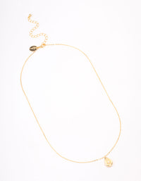 Gold Plated Brass Teardrop Pendant Necklace - link has visual effect only