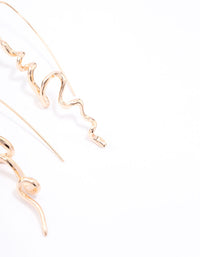 Gold Twisted Spiral Drop Earrings - link has visual effect only