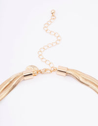 Gold Double Row Snake Chain Knotted Necklace - link has visual effect only