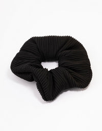 Black Ribbed Hair Scrunchie - link has visual effect only