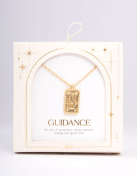 Gold Plated Hamsa Rectangle Pendant Necklace - link has visual effect only