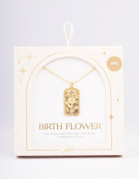 Gold Plated April Birth Month Flower Pendant Necklace - link has visual effect only