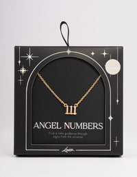 Gold Plated Cubic Zirconia 111 Angel Number Pendant Necklace - link has visual effect only