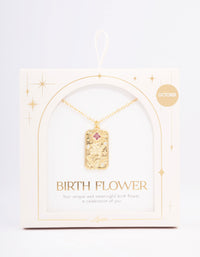 Gold Plated October Birth Month Flower Pendant Necklace - link has visual effect only