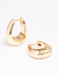 Gold Plated Small Bold Oval Hoop Earrings - link has visual effect only