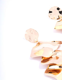 Gold Abstract Disc Drop Earrings - link has visual effect only