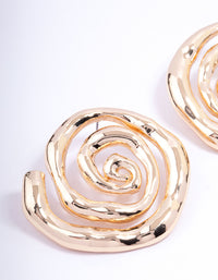 Gold Spiral Medium Stone Stud Earrings - link has visual effect only