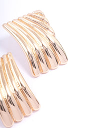 Gold Linear Square Stud Earrings - link has visual effect only