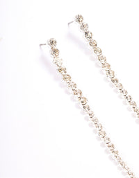 Silver Long Diamante Drop Earrings - link has visual effect only