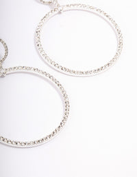 Silver Diamante Circle Drop Earrings - link has visual effect only