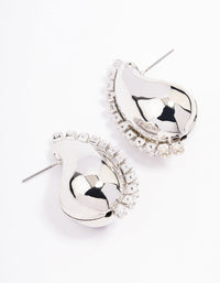 Rhodium Small Teardrop Stud Earrings - link has visual effect only