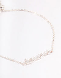 Silver Plated Taurus Script Bracelet - link has visual effect only