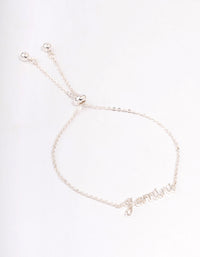 Silver Plated Gemini Script Bracelet - link has visual effect only