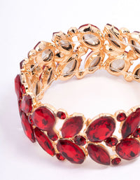 Red Adjustable Multi Stone Stretch Bracelet - link has visual effect only