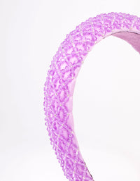 Lilac Fabric Facet Bead Embellished Headband - link has visual effect only