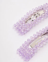 Lilac Facet Beaded Hair Clip Pack - link has visual effect only