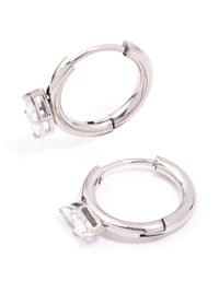 Surgical Steel Marquise Cubic Zirconia Huggie Earrings - link has visual effect only