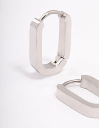 Surgical Steel Small Rectangle Huggie Earrings - link has visual effect only