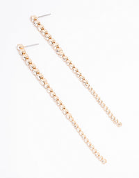 Gold Round Diamante Cup Chain Drop Earrings - link has visual effect only