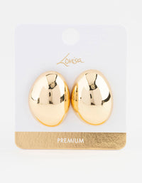 Gold Plated Oval Bold Stud Earrings - link has visual effect only