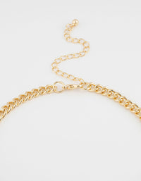 Gold Plated Dome Cup Chain Curb Pendant Necklace - link has visual effect only