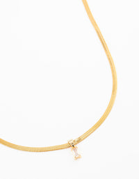 Gold Plated Cubic Zirconia Baguette Snake Pendant Necklace - link has visual effect only