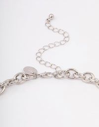 Silver Puffy Heart Chunky Chain Necklace - link has visual effect only