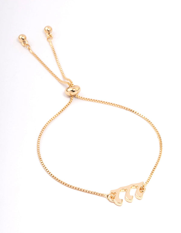 Gold Plated 777 Angel Number Bracelet