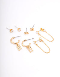 Gold Plated 111 Angel Number Earring Pack - link has visual effect only