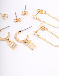 Gold Plated 111 Angel Number Earring Pack - link has visual effect only