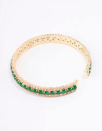 Gold Diamante Emerald Wrist Cuff - link has visual effect only