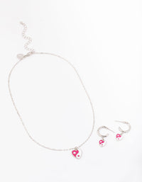 Rhodium Yin & Yang Heart Jewellery Set - link has visual effect only