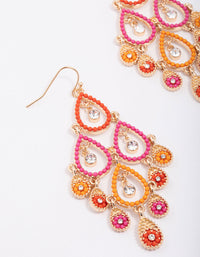 Sunset Gradient Beaded Open Drop Earrings - link has visual effect only