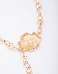 Gold Flower Diamante Cup Chain Necklace - link has visual effect only