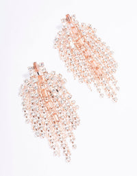 Rose Gold Mixed Stone Cup Chain Drop Earrings - link has visual effect only