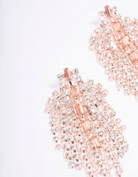 Rose Gold Mixed Stone Cup Chain Drop Earrings - link has visual effect only