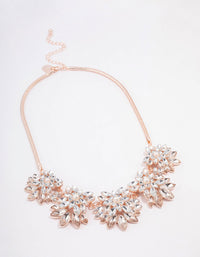 Rose Gold Marquise & Pearl Flower Statement Necklace - link has visual effect only