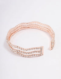 Rose Gold Diamante Wave Cup Chain Wrist Cuff - link has visual effect only