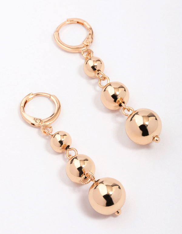 Gold Ball Drop Earrings