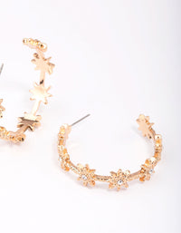 Gold Diamante Star Hoop Earrings - link has visual effect only