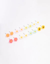 Silver Sunflower Stud Earring 8-Pack - link has visual effect only